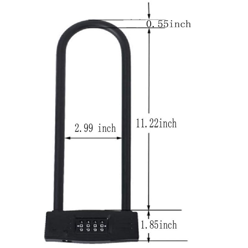 TEMEILI mioni 4 Digit U-Lock Motorcycle Lock/Bike Lock-resettable Combination U-Lock/D Bicycle Lock/Door Lock-, fix The Bicycle Without Carrying The Key. (Black) - Image 4